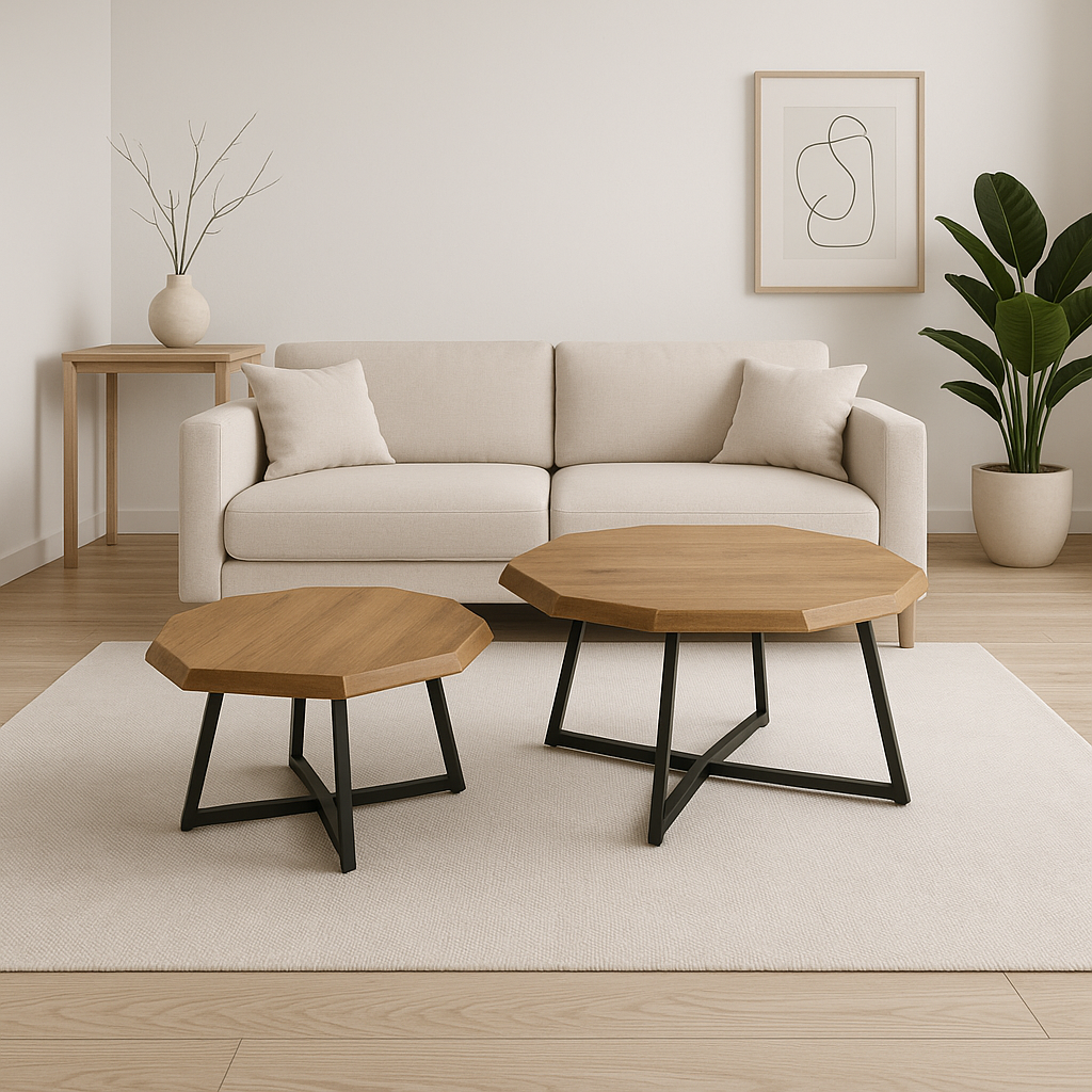 SET 2 MESAS HEXAGONAL MANGO