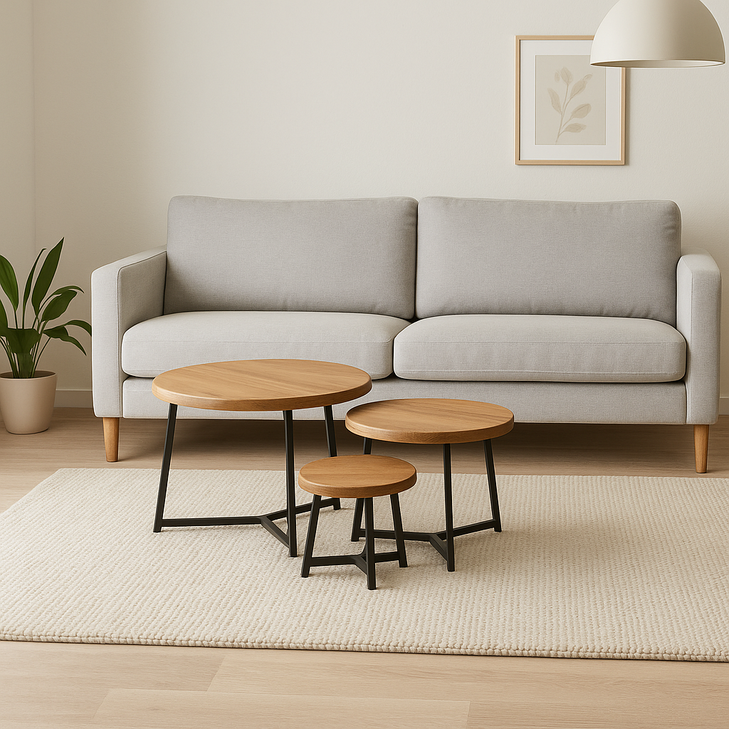 SET 3 MESAS MANGO DEMY REDONDAS