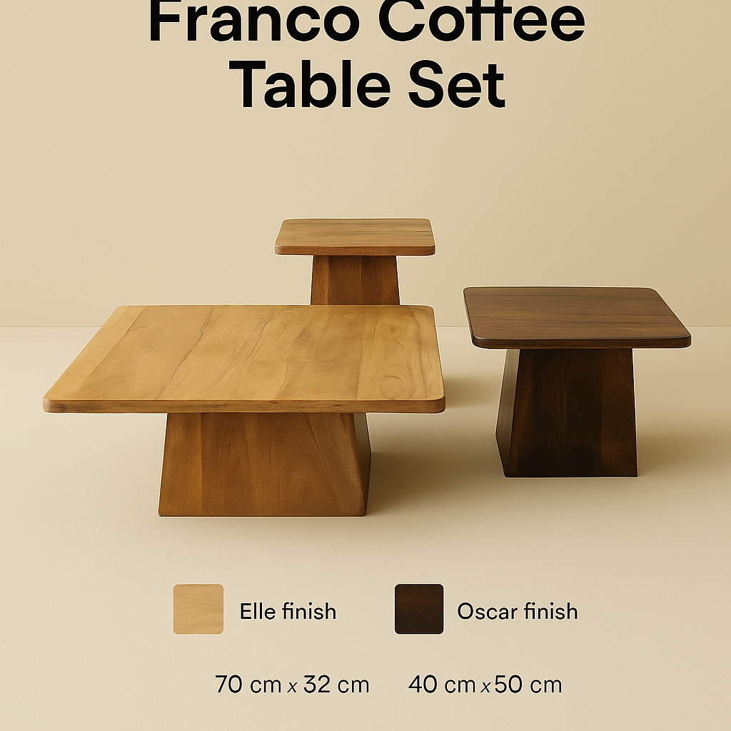 SET 3 MESAS CUADRADAS FRANCO