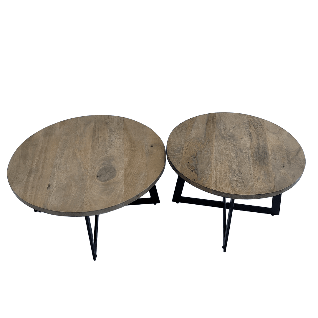 SET 2 MESAS CENTRO REDONDAS