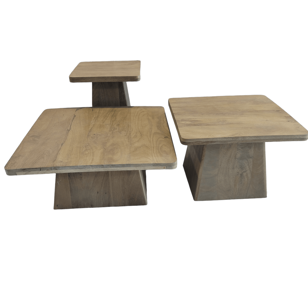 SET 3 MESAS CUADRADAS FRANCO