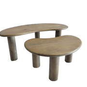 SET 2 MESAS CENTRO ORGÁNICA MADERA